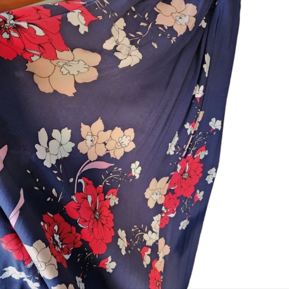PORTMANS long dress Size 10 navy blue midi 100% viscose - Picture 12 of 12